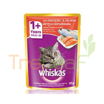 WHISKAS POUCH MACKEREL & SALMON (85GM)