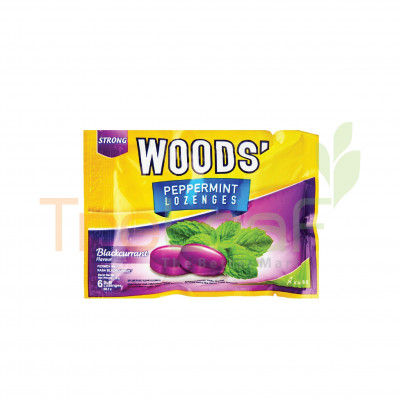 WOODS' PEPPERMINT LOZENGES BLACKCURRANT 15GM 15'S