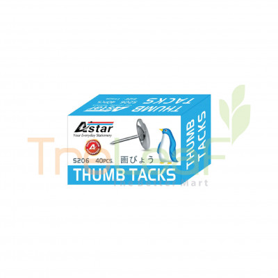 STATIONERY ASTAR SQUARE THUMB TACK 40s-S (E2121A)