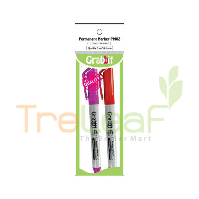 STATIONERY GRABBIT PERMANENT MARKER FO-PM02 PINK&RED *GRAB-MK-PM02-PKRD