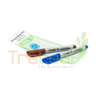 STATIONERY GRABBIT PERMANENT MARKER FO-PM02 BLUE&BROWN *GRAB-MK-PM02-BLBR