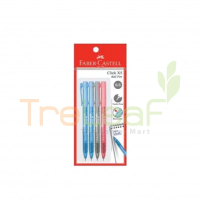 STATIONERY S/CLICK B/PEN 0.5 4'S MIX 142504
