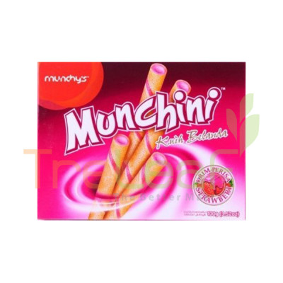 MUNCHY'S MUZIC WAFER ROLLS STRAWBERRY (100GX12)
